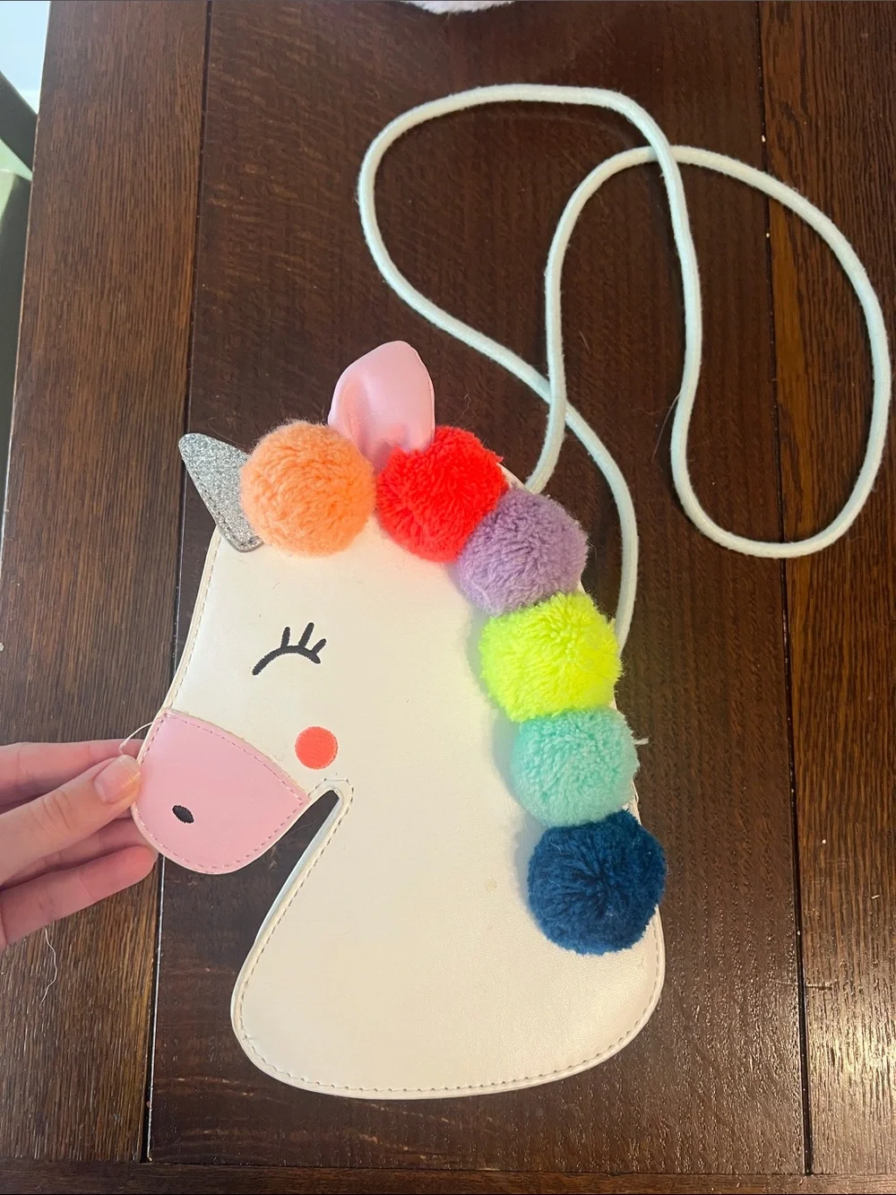 Claire's Unicorn Kids Crossbody Bags - Pastel Rainbow, White, Pink, Gold